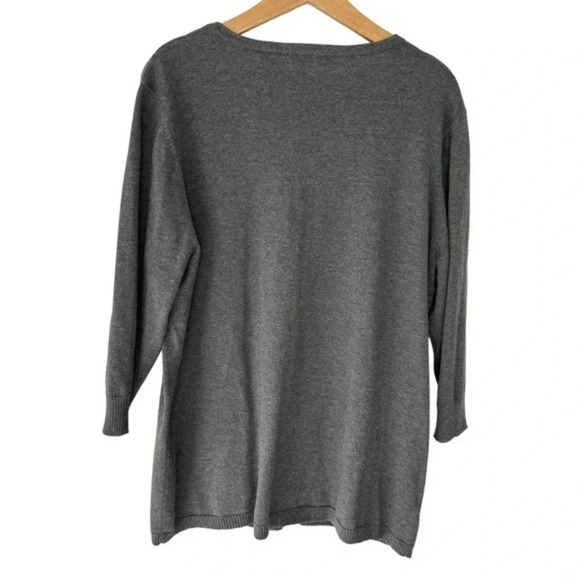 Preswick + Moore 2X gray v-neck button down cotton‎ cardigan - Picture 3 of 5